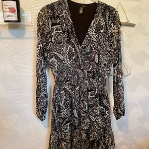 Aqua Black/White Dress - XS